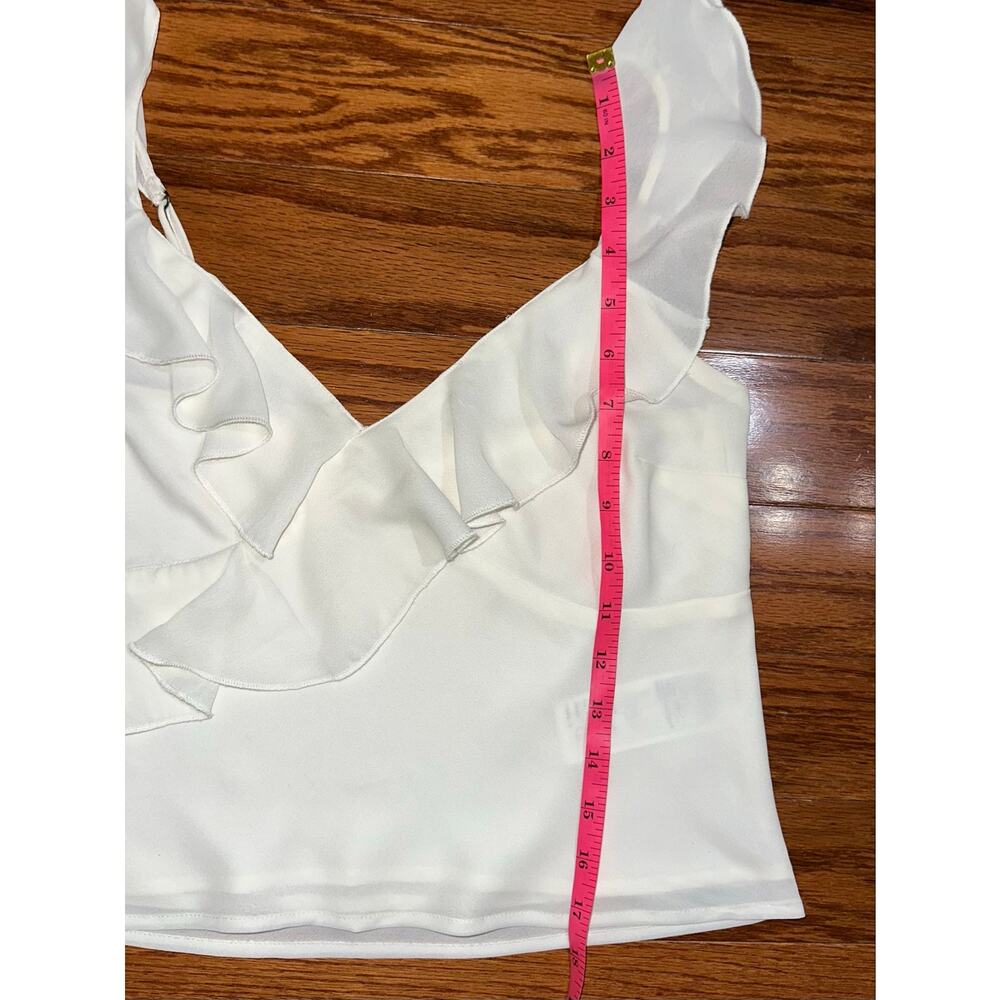 Abercrombie & Fitch White Romantic Ruffle V-Neck Sleeveless Camisole Tank Top XS - Picture 10 of 12